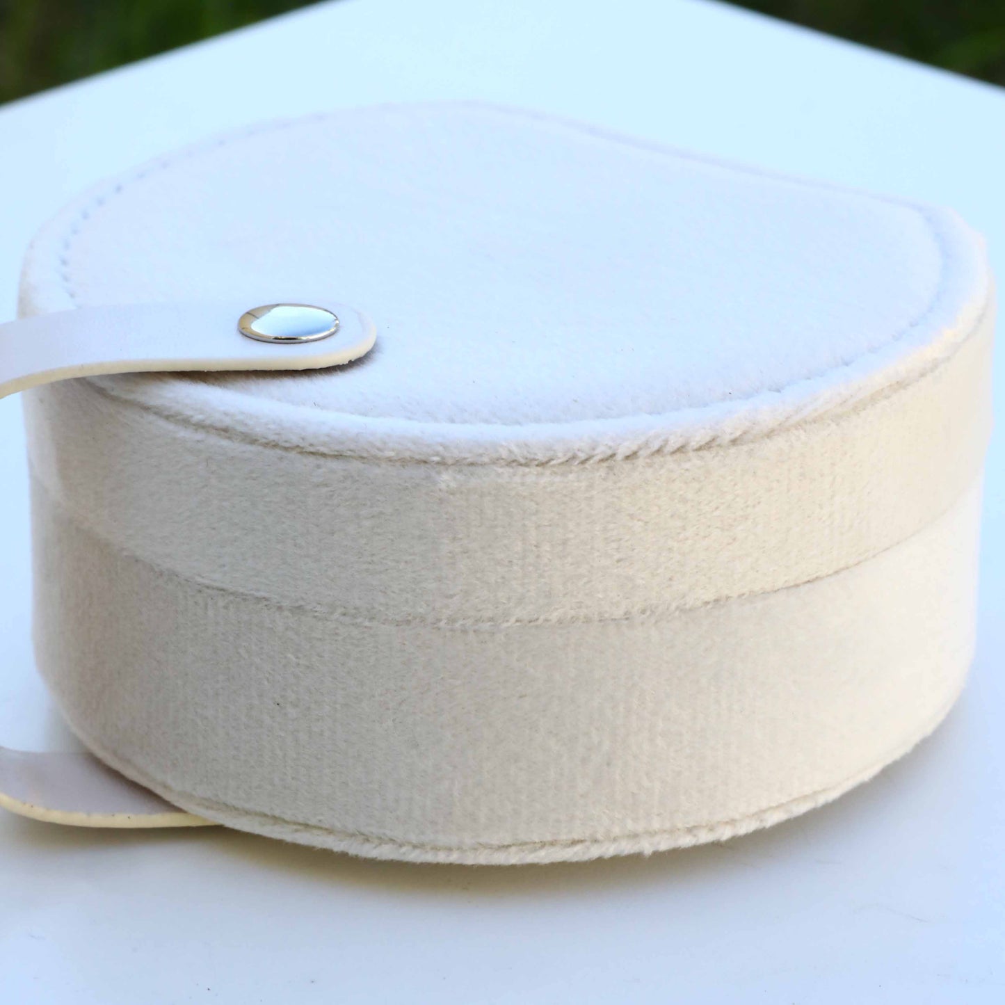 Circular Velvet Jewellery Box