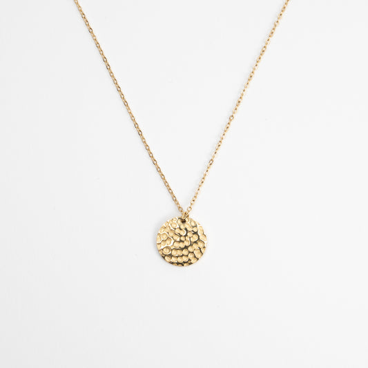 Minimalist Engraved Round Pendant Necklace