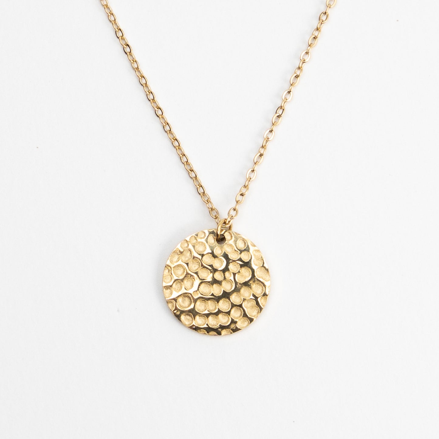 Minimalist Engraved Round Pendant Necklace