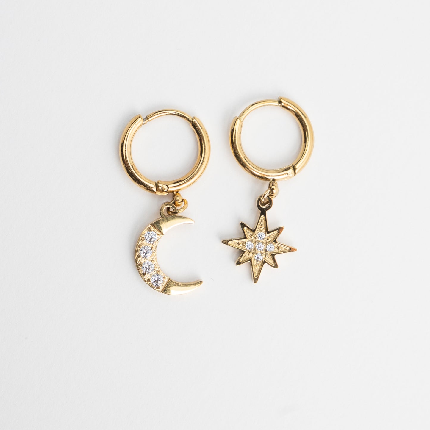 Star Moon Dangle Earrings