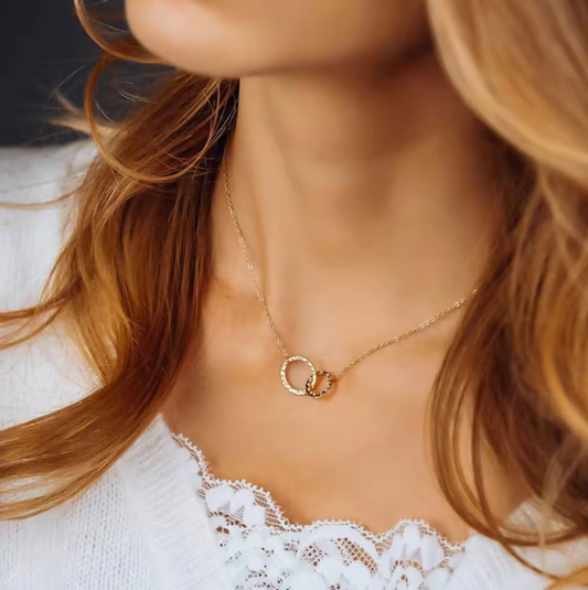 Gold Circle Duo Necklace
