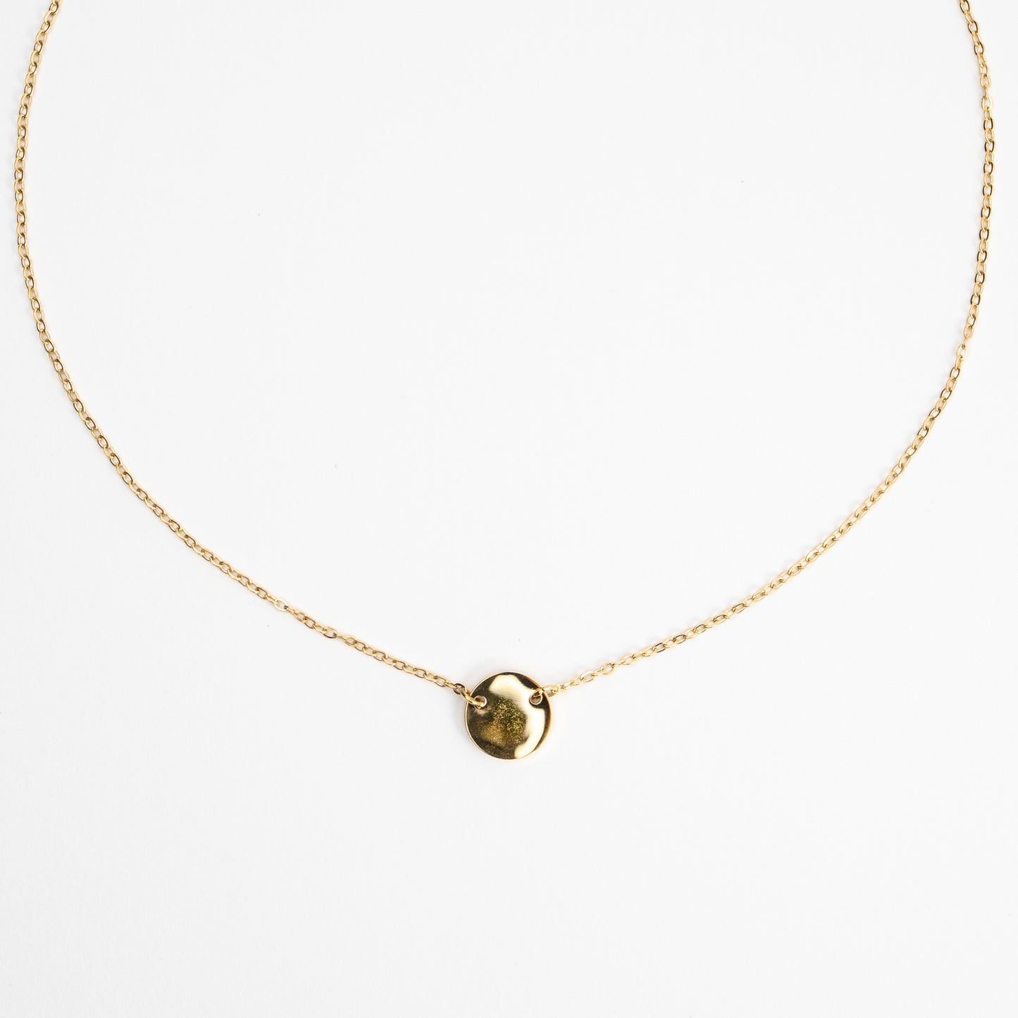 Gold Round Pendant Necklace
